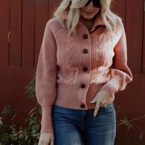 Nwt J Crew Balloon Sleeve Cable Knit 